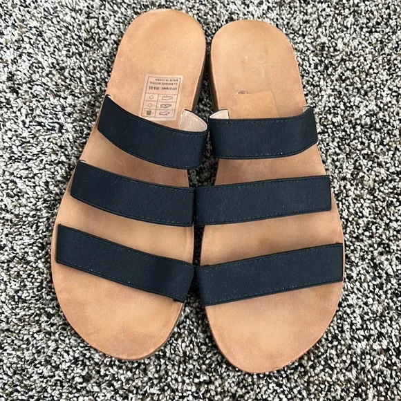 Yoki Black Strappy Sandals, worn once - Picture 1 of 6